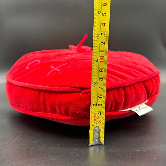 Heart Shaped Pillow Plush Red XO Embroidery Bow Hallmark Valentines Day Gift - Picture 9 of 9